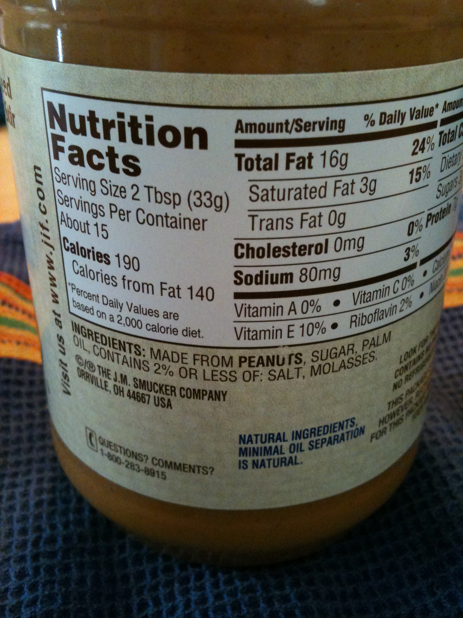 Jif Peanut Er Nutrition Facts Bios Pics